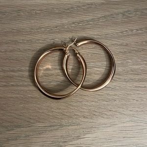 Rose gold colored hoops